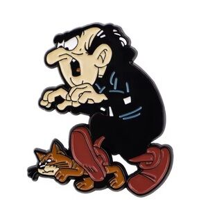 The Smurfs Gargamel and His Cat Azrael Enamel Metal Pin